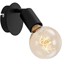 Briloner Leuchten - Foco de pared- retro - vintage- cabezal giratorio e inclinable- E27- máx. 60 W- metal- negro